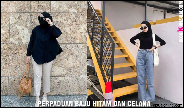 11 Inspirasi Perpaduan Warna Baju Hitam dan Jilbab, Cantik Sempurna