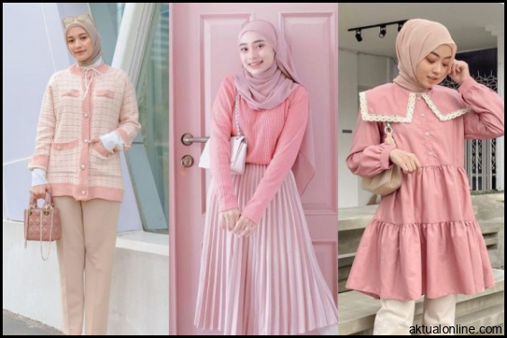 12 Ide Outfit Warna Pink Ala Selebgram Hijab